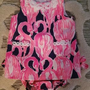 Lilly Pulitzer Baby Pink Flamingo Shift 3-6M